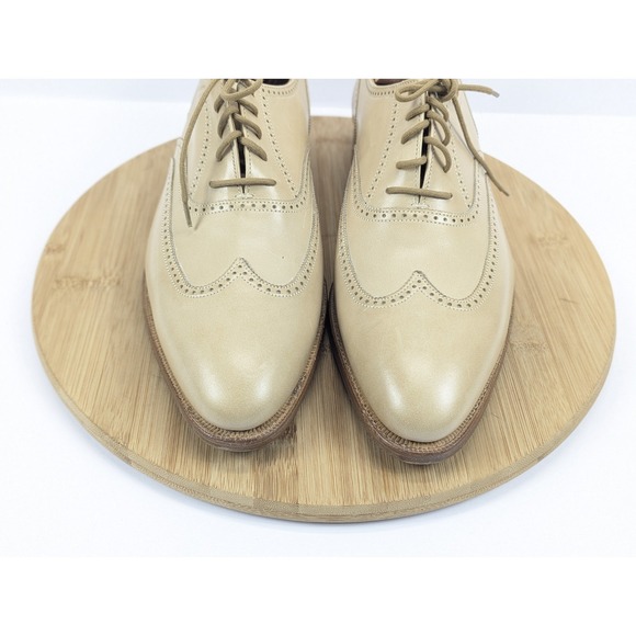 Peal Co Dress Shoes Mens 10 D Brooks Brothers Oxford Beige Wingtip Classic - Picture 8 of 15